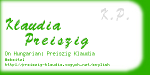 klaudia preiszig business card